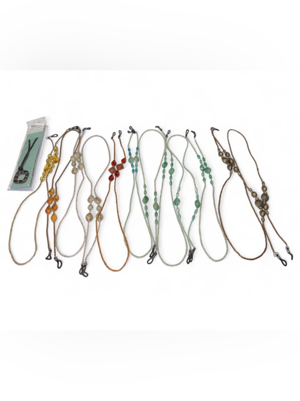 Vintage Y2K assortment of 12 colorful beaded eyeglass cords, plus one bonus cord